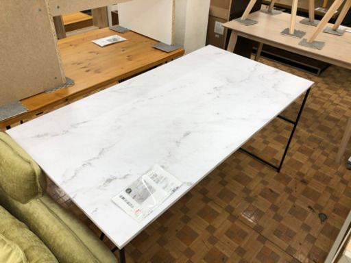 未使用品 ダイニングテーブル キッチンテーブル 大理石調【展示品★美品】