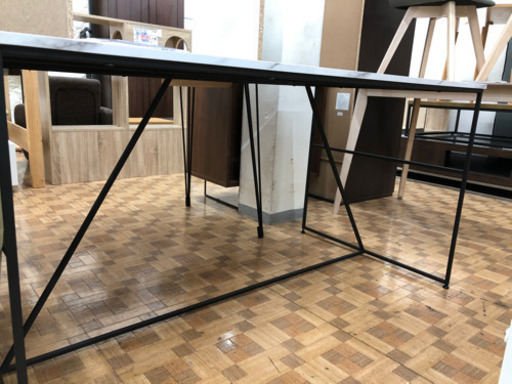 未使用品 ダイニングテーブル キッチンテーブル 大理石調【展示品★美品】