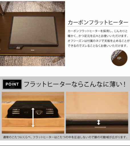 12/31までにご連絡ください！こたつ フラットヒーター