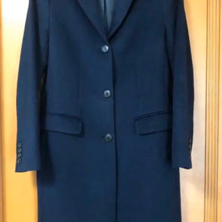 試着可　美品☆ユニクロ　ウールカシミアのチェスターコート　sネイビー