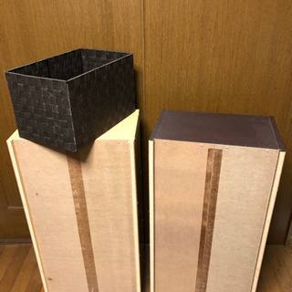 三段 カラーボックス 2個セット バスケット3個付き ラック 棚 3段の画像