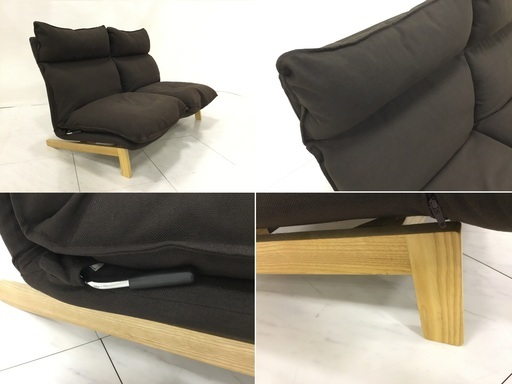 無印良品】ハイバック　リクライニングソファ　2シーター　布ブラウン　Ｙ0-0345