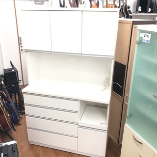 キッチンボード 120cm ホワイト 食器棚 レンジ台 ニトリ ニトリ 大型キッチンボード 幅120cm 食器棚 家電ボード 鏡面 白