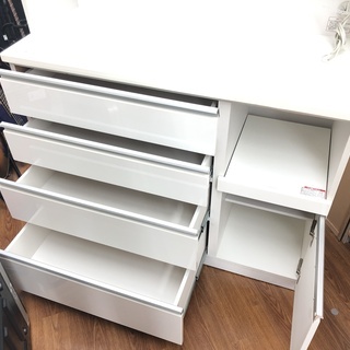 トレファク府中店】ニトリ カップボード レンジボード ホワイト ALICIA