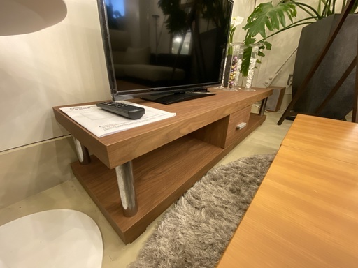 テレビボード テレビ台 茶 ロータイプ 組立家具 中古品