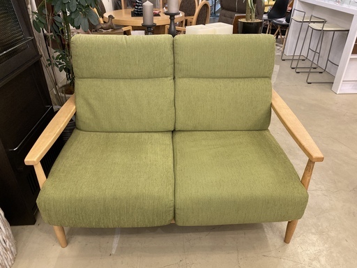 ニトリ ソファー 2P 2人掛け グリーン系 中古品