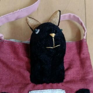 猫型ポシェット　ハンドメイド　フィンランド製の画像