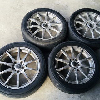 福岡発　A-TECH シュナイダー 17インチ 17x7J　5穴　ホイール　タイヤ　4本セット　トヨタ　ノア外し