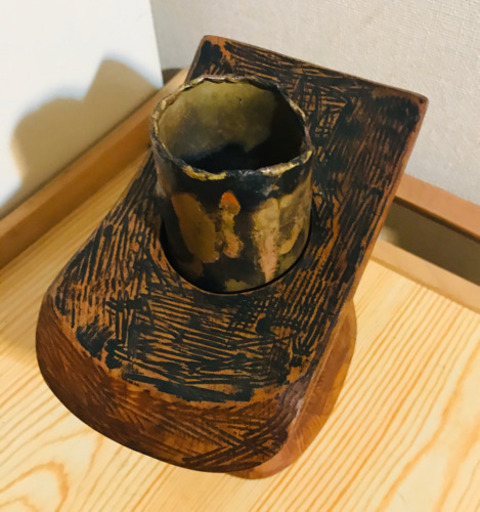 手作り花生け⁉️生け筒は金属製❗️