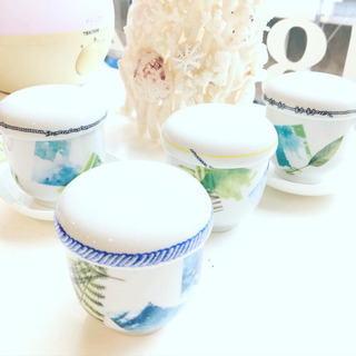 ポーセラーツでオリジナルの手作りの茶碗蒸しの器を作られました❤