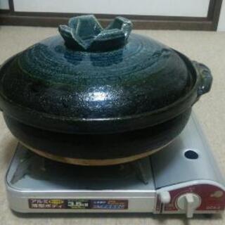 商談中です⭕⭕⭕‼土鍋とカセットコンロのセットになります。