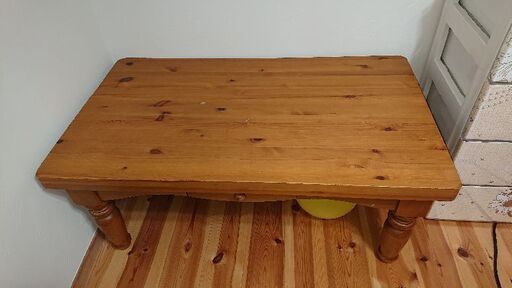 再値下げパイン無垢リビングテーブル 105cm60cm高さ45cm