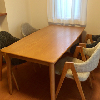 ナチュラルウッド ダイニングテーブルセット ダイニング天然木テーブル 木製ダイニングテーブルセット ダイニング