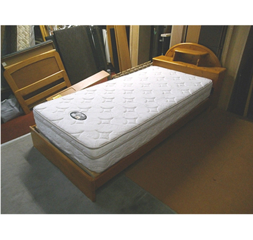 札幌 安い!【シングルベッド カントリー風 パイン材】宮付き シンプル 片面マットレス ベット 本郷通店