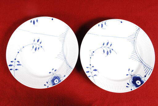 1637 ブルーフルーテッド メガ プレート 27cm 2枚セット   ロイヤルコペンハーゲン　アントレ