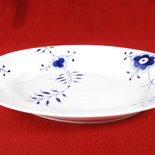 1639 ブルーフルーテッド メガ オーバルディッシュ 36.5×29cm ROYAL
