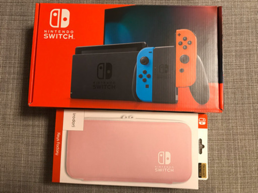 【新型】Nintendo Switch +ハードケース(ケース不要なら¥31,000)