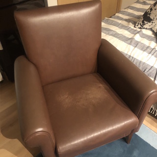 一人掛けヴィンテージソファ　ブラウン