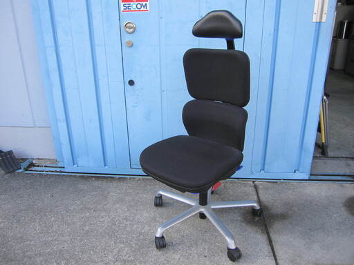 事務イス　プラス製アイビートル　No.2410FG　ヘッドレスト付き　肘無し
