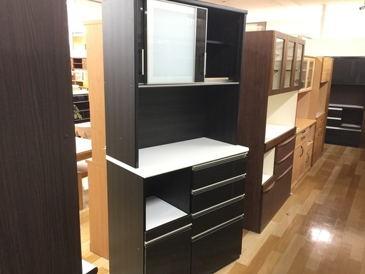 ニトリ　スライド扉レンジボード(ダークブラウン)です【トレファク 岸和田】
