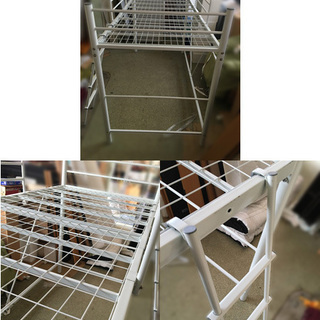 【自社配送は札幌市内限定】パイプロフトベッド シングルベッド ホワイト 約100×204×140cmの画像