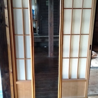 中古ラタンの姿見