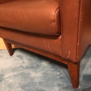 一人掛けヴィンテージソファ　ブラウンの画像