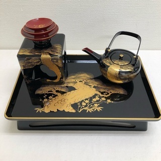 ★お値下げ★JM4379)会津塗　天然木お屠蘇器一式　迎春用品【...