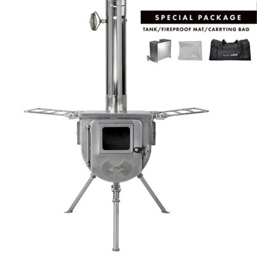 *tent-Mark DESIGNS ウッドストーブ サイドヴュー【L】スペシャルパッケージ&プロテクタのセット