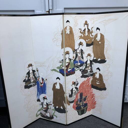 仏画　弘法大使十三沸画　屏風　半双　十三仏