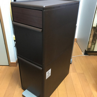 2段ゴミ箱　ダークブラウン
