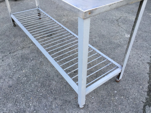 中古　作業台　調理台　業務用　 　幅179.8　　奥行49.9　　高さ80　 （ｃｍ）　天板　ステンレス　