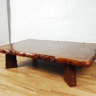 1724 紫檀 唐木 花梨 座卓 一枚板 座敷机 ローテーブル 高さ34cm