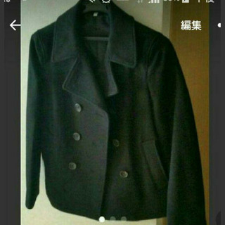 無印 レディース Pコート 黒