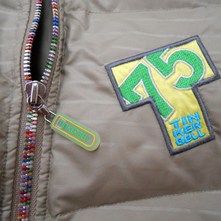 ティンカーベル 130㎝ ダウンジャケット ダウン フェザー カーキ(茶系) 子供コート アウター 子供服 TINKERBELL ☆ 札幌市 清田区 平岡の画像