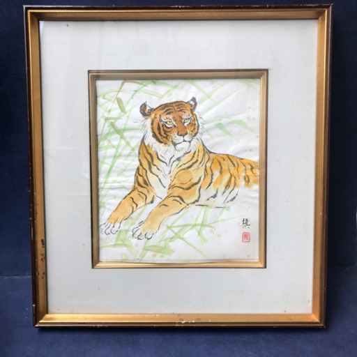 額装❗️水彩画‼️槙　画家❗️額の大きさ:高さ44、幅42、厚み3センチ！