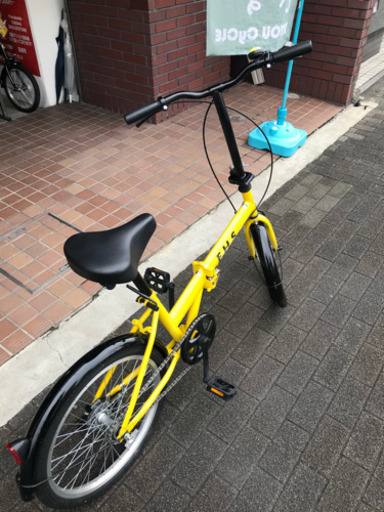 20インチ　折り畳み自転車　美品　黄色