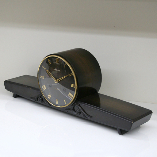 昭和レトロ 愛知時計 ゼンマイ式時計 テンプ式 日の出型 置時計 チャイム 30DAY 動作品 インテリア ディスプレイ アンティーク ☆ PayPay(ペイペイ)決済可能 ☆ 札幌市 清田区 平岡