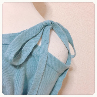 ご購入者様決定【美品＊honey salon 】オフショルダー ニットカーディガン袖ぷっくりの画像