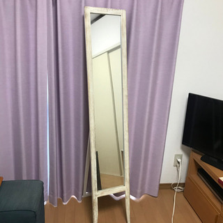 ウッド調の全身鏡