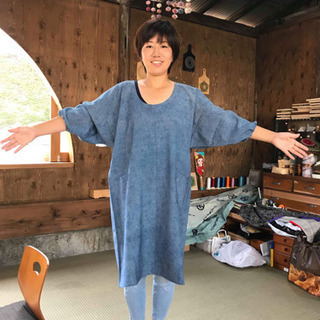 【リフレッシュプロジェクト50/300】着物割烹着 青