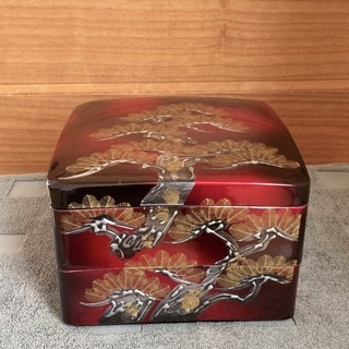 【未使用】漆塗り二段重箱