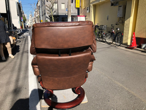 ★美品★北欧★エコーネス★総本革★レザー★ストレスレスチェア★タンパ★リクライニングソファ★セット★