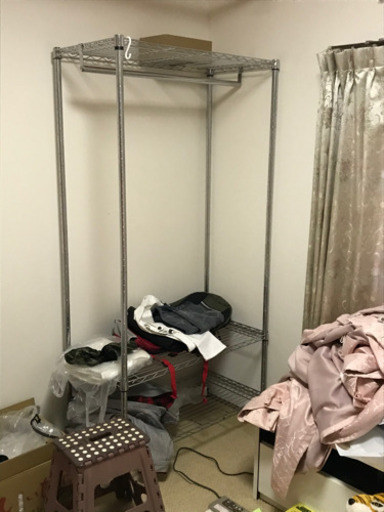 メタルラック　服掛けフック付