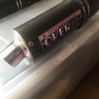 値下げ‼️廃盤！絶版品！OVERレーシングカーボンツインマフラーの画像