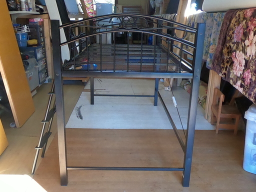 【リサイクルサービス八光　田上店　配達・設置OK】ニトリ　ブラック　シングルロフトベッド