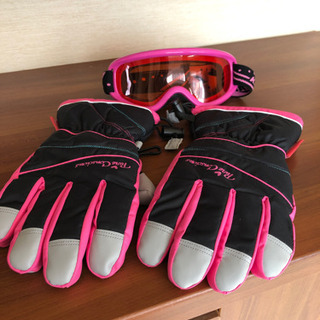 子供用　スキー手袋ゴーグルセット　女の子