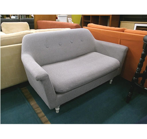 札幌【Francfranc 2人掛けソファ】幅130cm ALA SOFA 布 ライトグレー フランフラン ファブリック ソファー アーラ 本郷通店