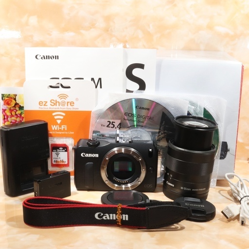 ★美品級＆WifiSDでスマホ転送★キャノン EOS M レンズキット