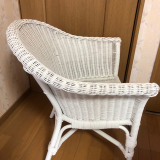 ラタン チェア　テーブル　セットの画像